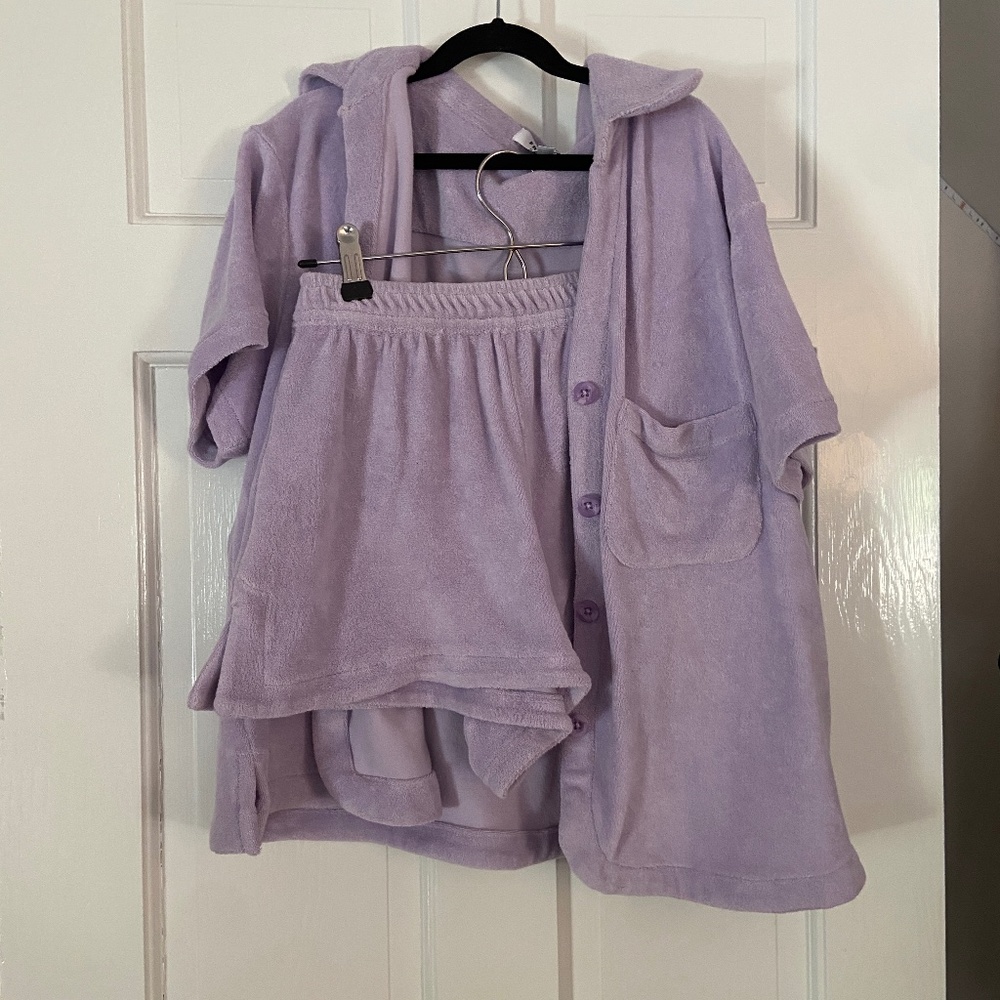 Frankies Bikinis Purple cover up set